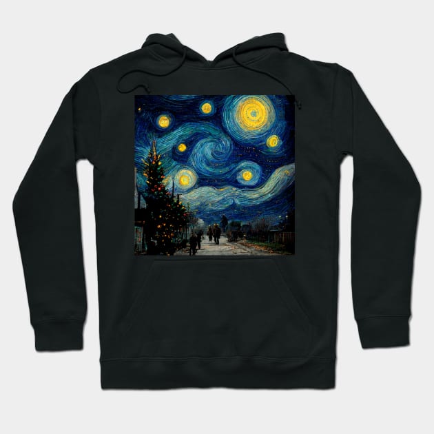 When christmas meets starry nights - conceptual art Hoodie by FunartsbyM